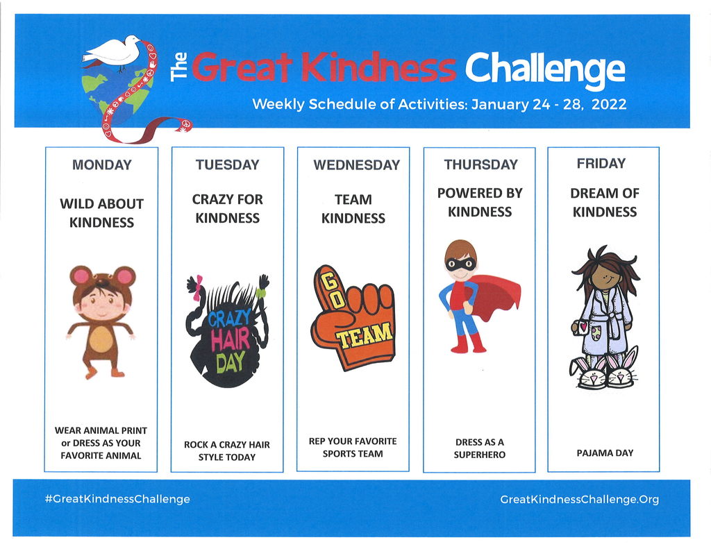 2022 Great Kindness Challenge - Jan. 24-28th