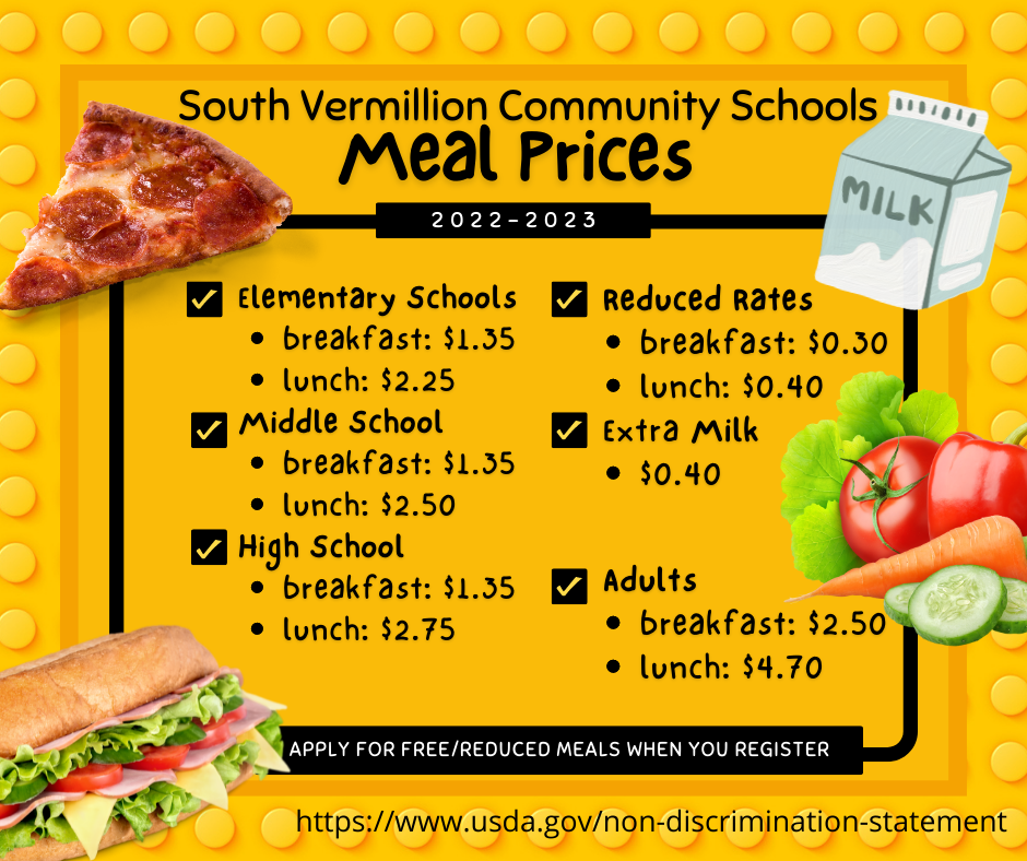 School Meal Fees for 22-23