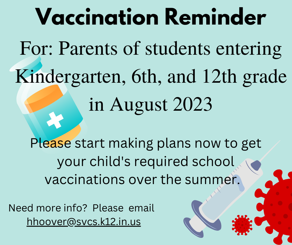 Vaccination Reminder for 2023-2024 school year!